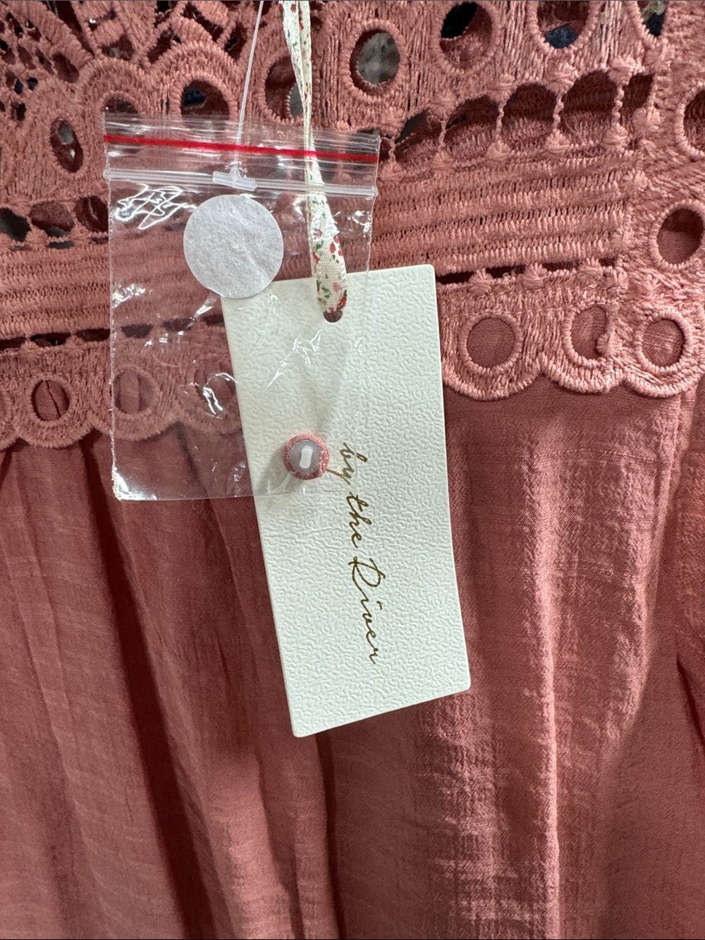 Sleeveless Crochet Yoke Camisole in Dusty Pink - Picture 3 of 3